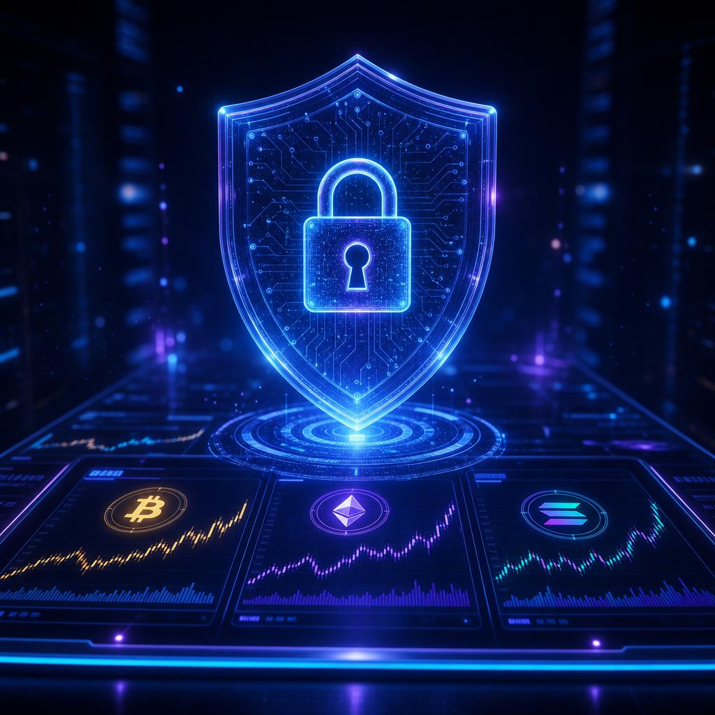 XNOVA Markets security shield protecting crypto trading dashboards